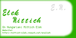 elek mittich business card